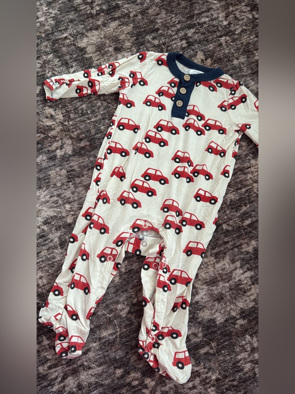 Mudpie Red Car Print Baby One-Piece